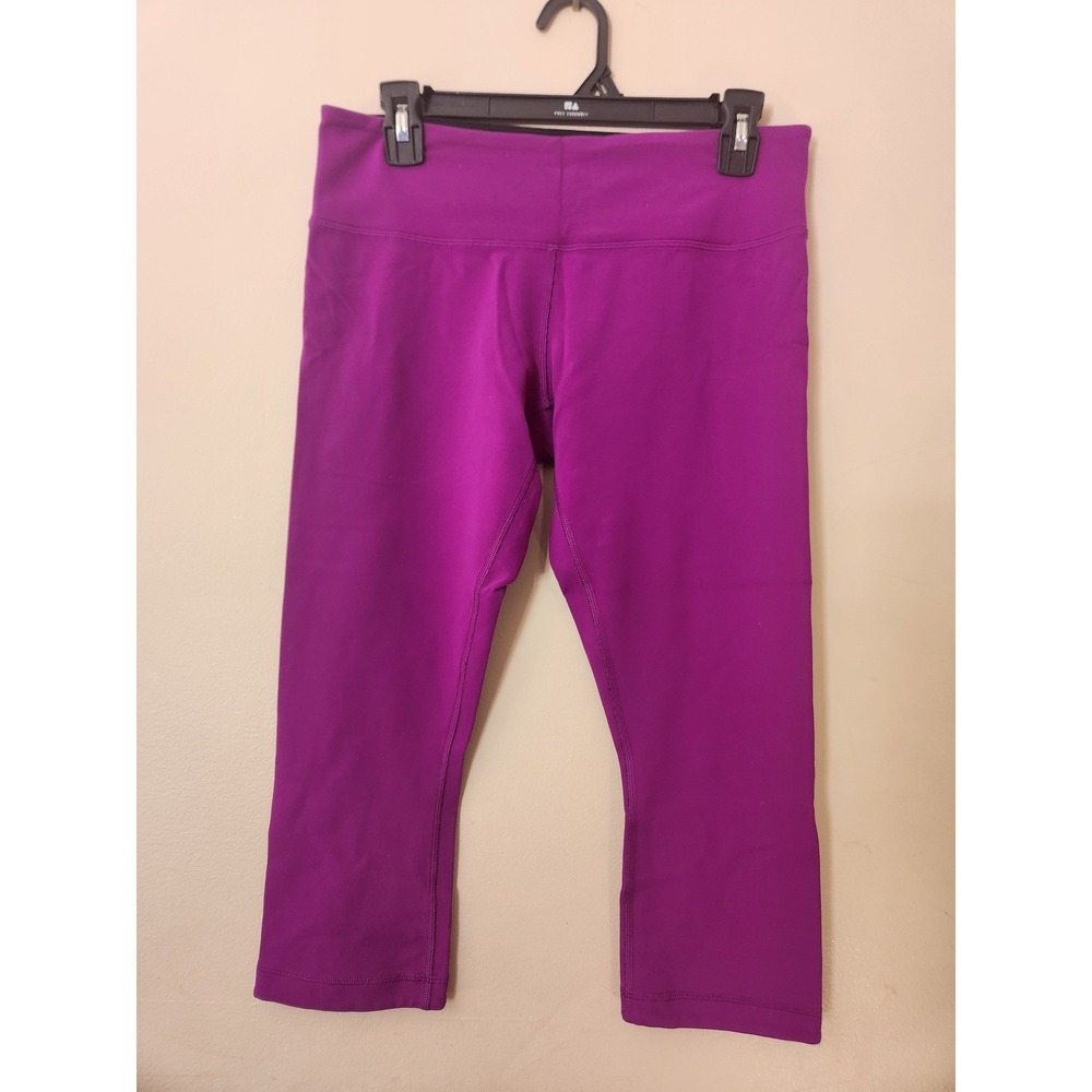 Lululemon Athletica Purple Crop Leggings Yoga Pants Size 10 Nylon Lycra Spandex